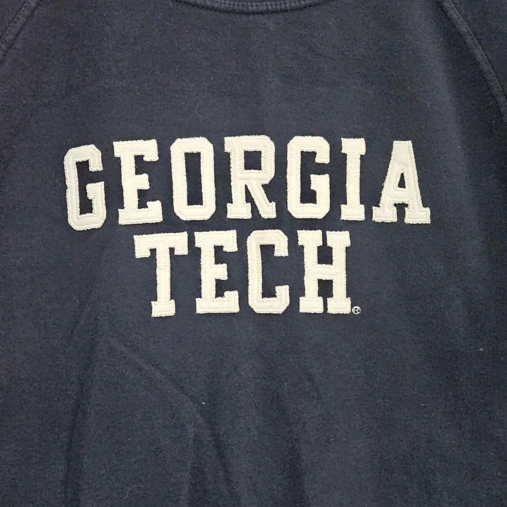 League Sweatshirt Men XL Navy Georgia Tech Collegiate Raglan Fleece